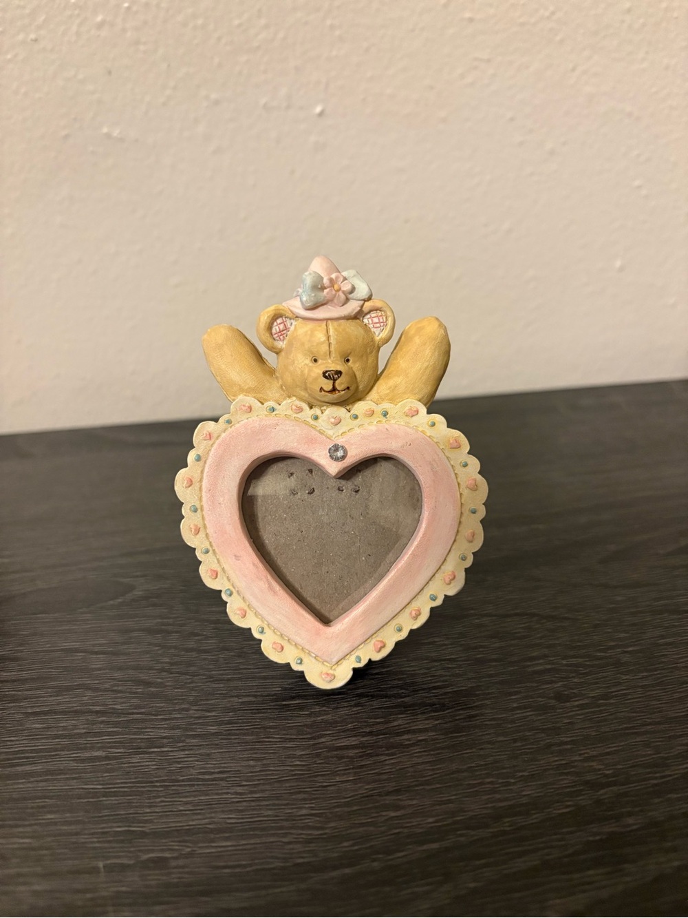 Vintage Teddy Bear Heart Picture Frame